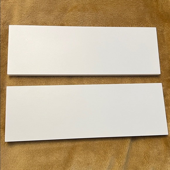 Modern White Shelf (2) With Gold Coloured Metal Brackets (4) - Picture 4 of 13